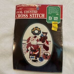 Counted Cross Stitch Kit Christmas Picture Santa Vintage Craft DIY